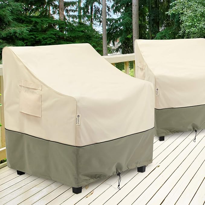 COSFLY Patio Furniture Covers Waterproof,Outdoor Chair Covers Heavy Duty - Fits up to 35W x 38D x31H Inches (1 Pack)