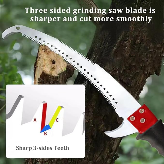Manual Pole Saw 30 FT Extendable Tree Pruner High Branches Trimming for Pruning Palms and Shrubs with Long Handle (Green)