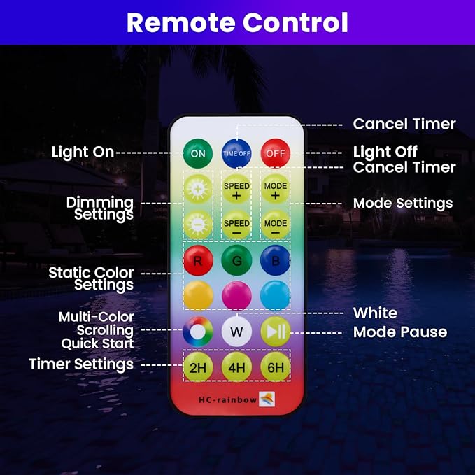 Solar Pool Chlorine Floater with Colorful Lights, Remote-Controlled Lights Adjustable Release Easy-Open Chlorine Floater Dispenser for Pool Large Capacity for 3'' or 1'' Tablets