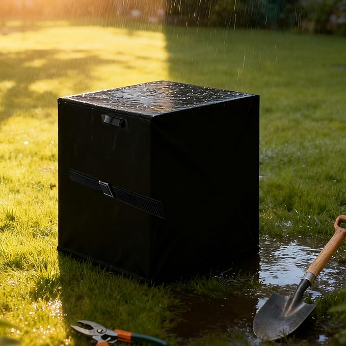 Deck Box Cover for Keter 30 Gallon / for Greesum 31 Gallon Deck Box for Outside, Waterproof Resin Storage Box Bin Covers Patio Furniture Side Table Cover- 23"L x 18"W x 22"H