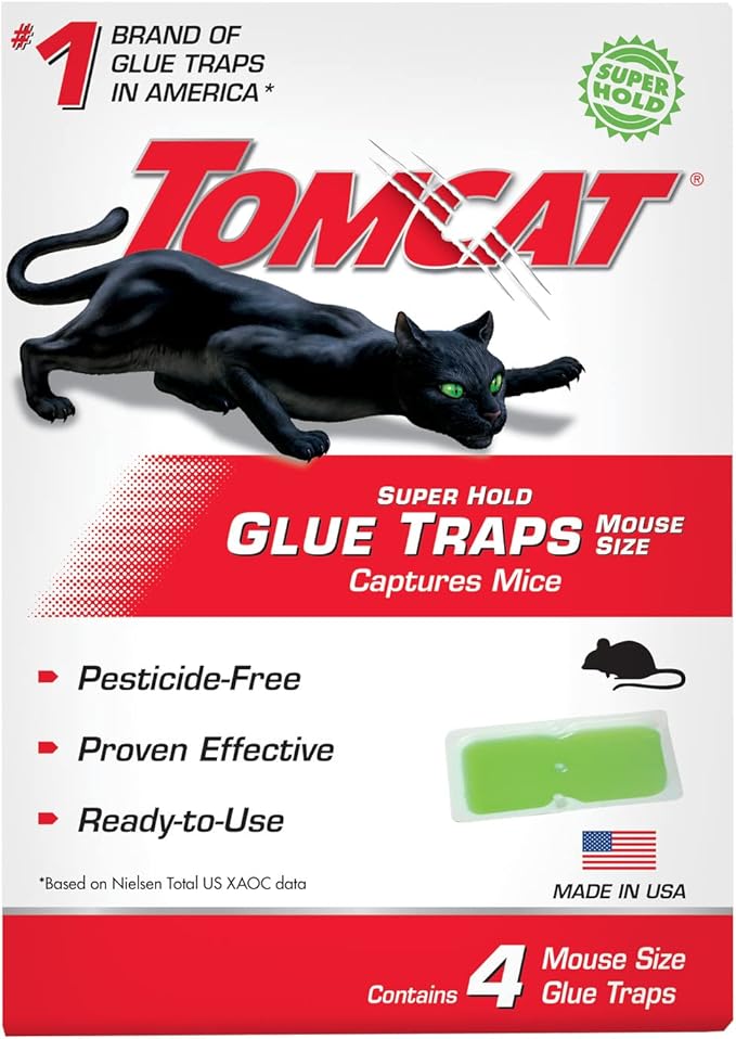 Tomcat Super Hold Glue Traps Mouse Size, 3-Pack (12 Glue Traps)