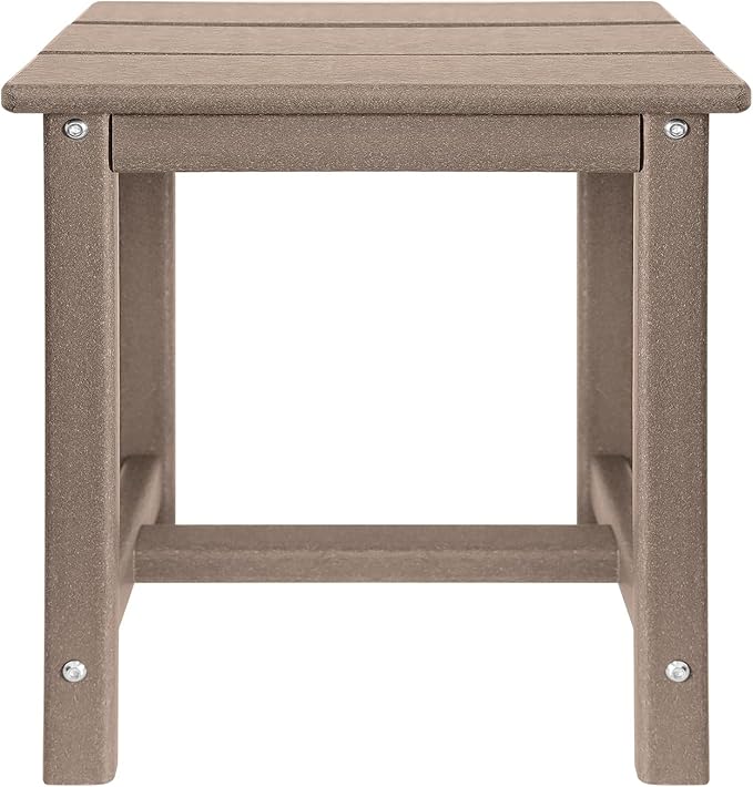 GARDENSTAR Adirondack Square Side Table,one-Tier Outdoor end Table, Patio Side Table for Pool,Porch,Backyard,Relaxing Companion (Teak)