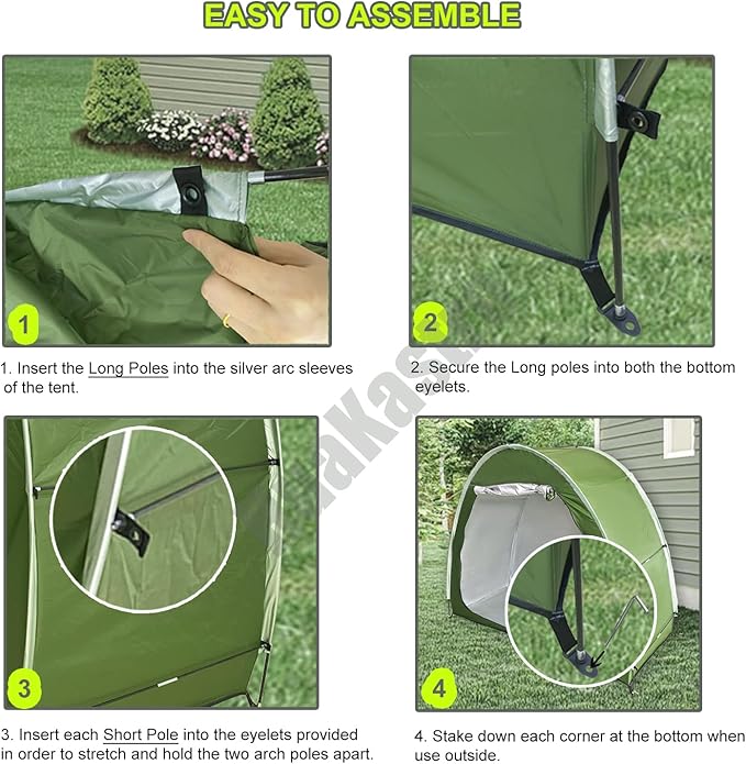 HuaKastro Outdoor Bike Cover Bicycle Tent for 2 Bikes, Waterproof Oxford Storage Tent, Foldable Bike Shelter for Camping