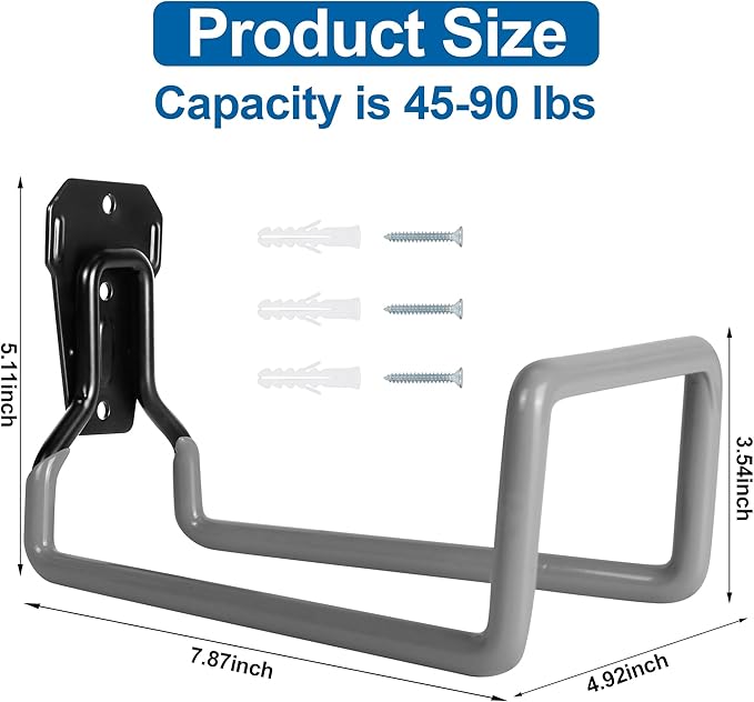 PeoMev 2PCS Water Hose Holder Wall Mount - Metal Hose Hanger Garden Hose Rack Heavy Duty Hose Storage for Outside Water Hose