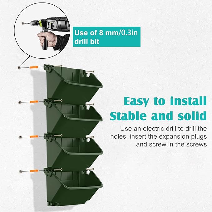 Vertical Wall Planter, 4 Packs Self Watering Wall Planters for Indoor with 3 Pcs Garden Tool Set Vertical Planter Tower for Strawberry Flowers Herbs, 12.9''x5.5'' x26.7''