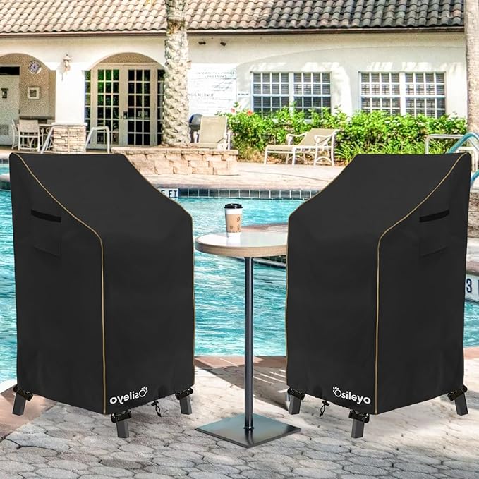Adirondack Chair Cover 2 Pack,Waterproof Heavy Duty Outdoor Tall Adirondack Chair Covers 2 Pack,Patio Adirondack Chair Cover for Outdoor Chair(30 W x 32 D x 46 H inches) Black