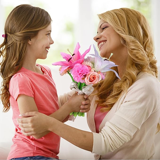 28 Pcs Flower Pens Artificial Daisy Rose Lily Carnation Flower Pens Back to School Pen Wedding Floral Pen for Women Mother's Day Girlfriend Wife Office Birthday Fitst Day Classroom Reward