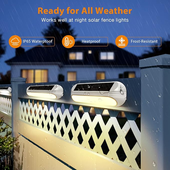 AHAORIGIN Outdoor Solar Lights for Outside, 10 Pack Bright Solar Fence Lights with Multi-Color Changing & Warm White Mode, Upgraded Solar Step Lights Outdoor Waterproof for Garden Deck Post Stair Wall