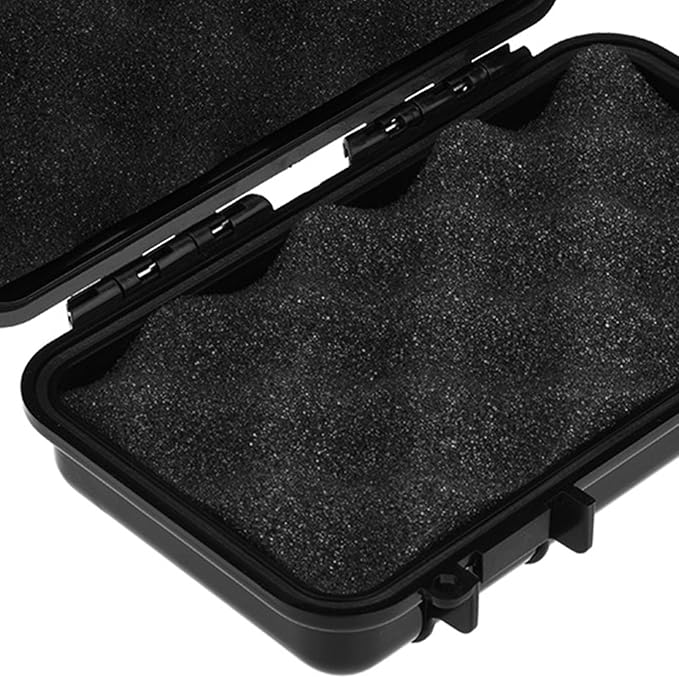 SIXRUN Outdoor Shockproof Sealed Storage Case, Model B, Black, ABS Material, Waterproof, 7.5x4.7x2.0 Inch