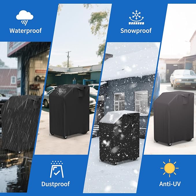 COSHNIBI Dust Cover for Robinair A/C RRR Machine, Heavy Duty 600D Oxford Protector Cover, Compatible with Robinair AC1234-6, 34788NI, 34788NI-H, and 34988NI Models, Black
