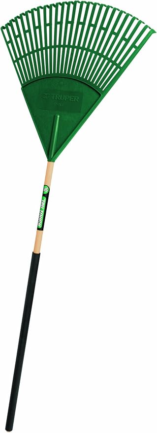 Truper 30463 Tru Tough Plastic Leaf Rake, 24-Inch Head, 36-Inch Comfort Grip, 48-Inch