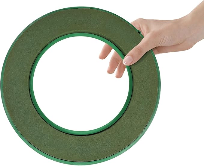 2Pcs Floral Foam Ring 11.81" Flower Foam Wreath Base with Suction Cup, Wet Floral Foam Wreath for Artificial & Fresh Flowers, for Wedding Car Table Centerpiece Florist Flower Arrangement