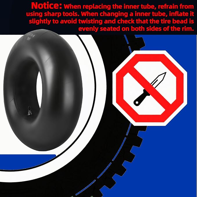 AR-PRO Relacement 25x13-9 Inner Tubes for ATV/UTV, Lawn Tractor, Mowers, Golf Cart, Snow Blowers, and More - with TR6 Straight Metal Valve Stems - Made from Durable Butyl Rubber (2-Pack)
