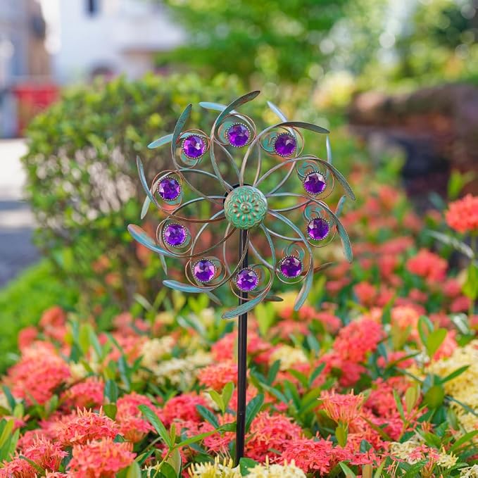 Viveta Outdoor Wind Spinners, Sculpture, Windmill for Yard and Garden | Metal,Double-Sided,for Yard and Garden