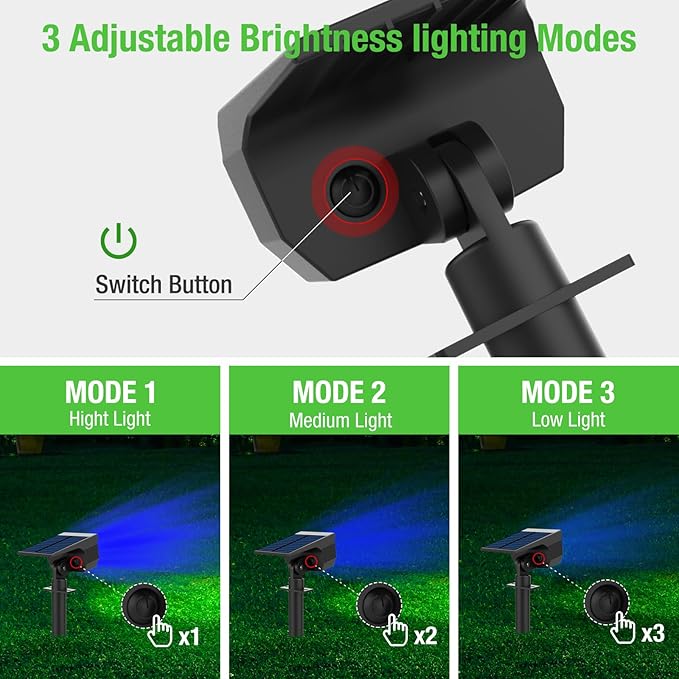 nipify 4 Pack Solar Spot Lights Outdoor, Solar Powered Waterproof Spotlight, Landscape Lighting for Outside Yard Garden Pathway,Blue