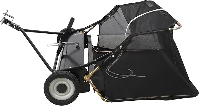 GAOMON 50" Pull-Behind Lawn Sweeper with 27 Cu.ft Large-Capacity Collector — Heavy-Duty Tow-Behind Leaf & Grass Sweeper for Tractors & ATVs, Adjustable Sweeping Height & Easy Dump Rope Design