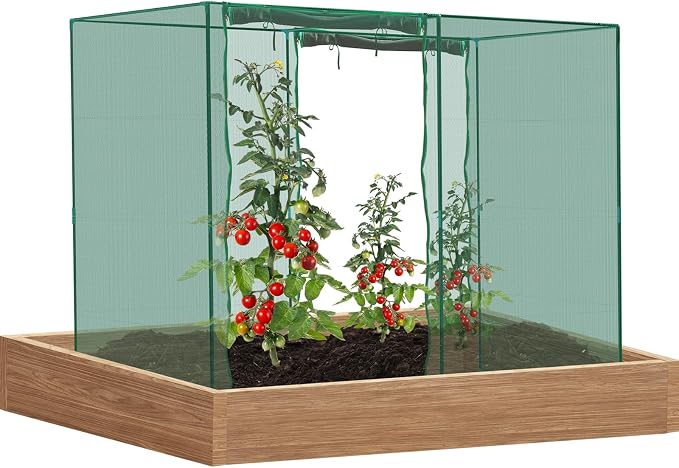 6.5 x 10 x 6 Ft Crop Cage for Garden Plants – Plant Protection Tent with Zippered Door, Raised Bed Cover & Sturdy Frame – Wind-Resistant Garden Bed Cover for Outdoor Vegetables & Flowers