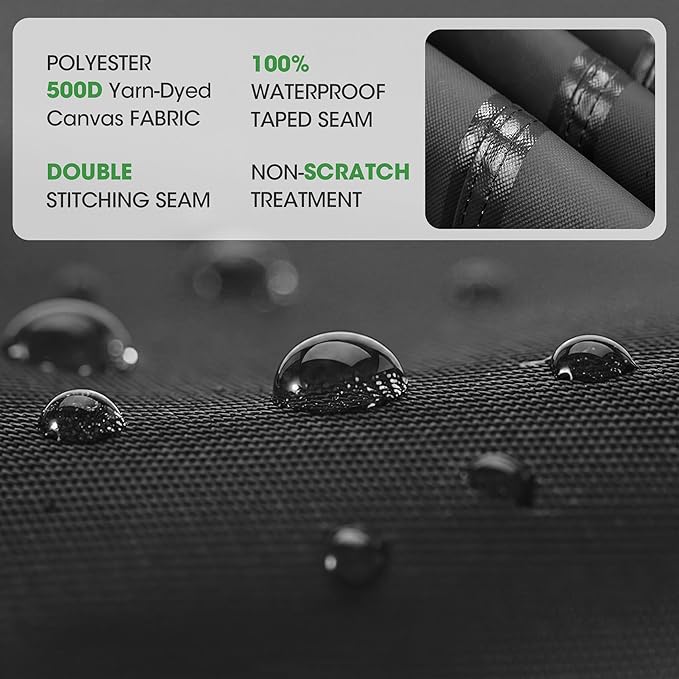 SIHAIAN 10 x 20 Ft Carport Replacement Canopy Cover(No Frame), Easy to Set up Carport Canopy, 500D Heavy-Duty Garage Top Tent Shelter Tarp Waterproof and UV Protected (Only Canopy Cover) Black