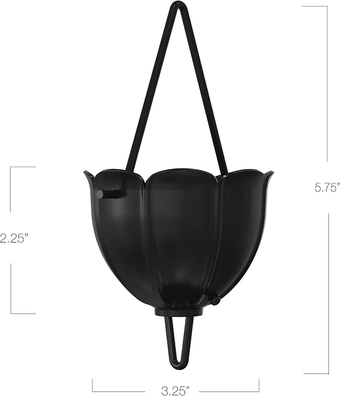 Rain Chains Direct - Tulip Rain Chain - 8.5 FT - Black Powder Coated Aluminum - Premium Rain Chains for Gutters