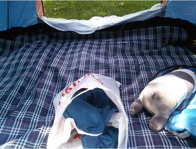 Wind Tour Waterproof Picnic Blanket with Carry Strap - Foldable Sandproof Outdoor Mat for Camping, Beach, Park - 59" x 71",Navy Blue(Single Mat)