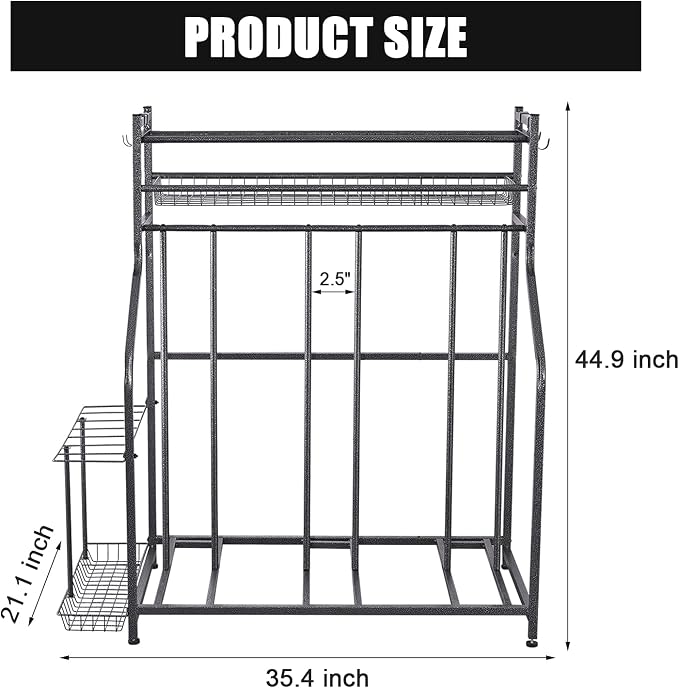 Mythinglogic Garden Alloy Steel Tool Organizer for Garage, Garage Bike Rack Storage Organizer