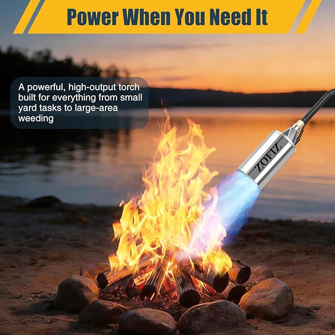 Propane Torch Weed Burner Kit,Heavy Duty Blow Torch with Storage Bag, Flamethrower with Turbo Trigger and 10 FT Hose for Weeding,Roofing, Melting Ice Snow,Road Marking (33IN)