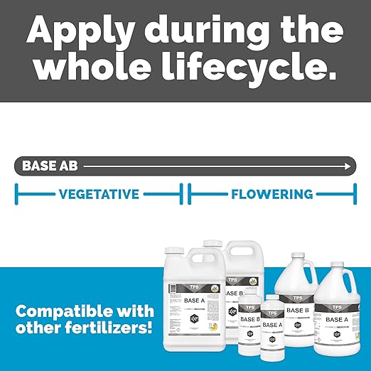 TPS Base A+B Two Part Set Complete Plant Growing Nutrient Formula for All Plants, for Both Soil and Hydro, Gallon Set (2 x 128 oz)