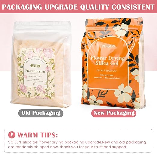 VOISEN Silica Gel Flower Drying,5LBS Flower Drying Silica Gel Crystals,Color Indicating Flower Preservation Kit Contains Flowers Desiccant, Brush, Gloves, Plastic Box