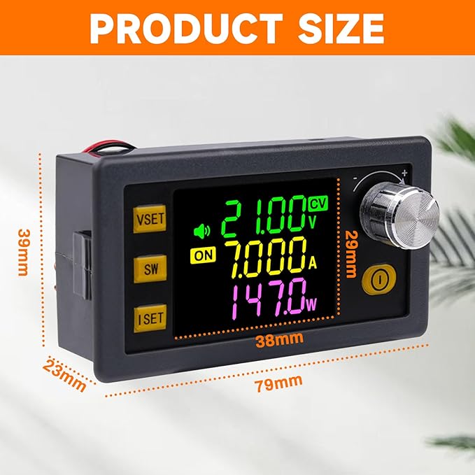 ZPSHYD Buck Boost Converter, 150W 0-36V 7A Adjustable CNC DC Power Supply with MPPT Solar Charging, Color LCD & 10 Memory Groups for Lab, EV, Camping, XY-SK150