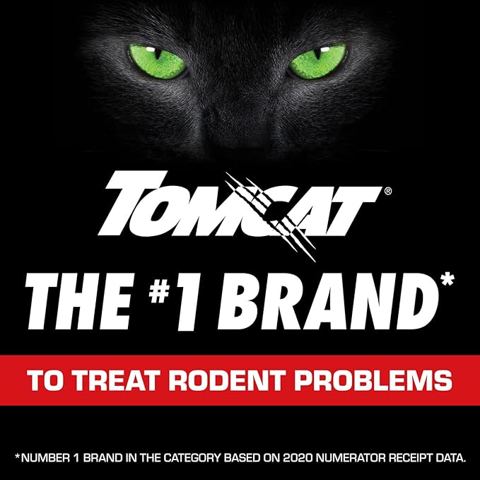 Tomcat Rat and Mouse Killer Disposable Stations for Indoor/Outdoor Use: Child and Dog Resistant, Pre-Filled, Easy Monitoring, 2-Pack