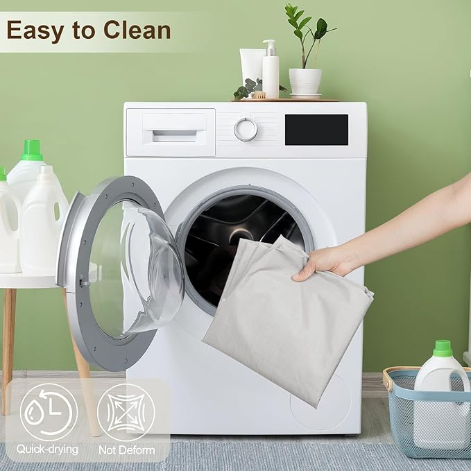 Picnic Table Cover with Bench Covers Camping Essentials Waterproof Windproof Camping Tablecloth with Drawstring Bag, Fitted Rectangle Tables and Seats, 72in, Beige Linen Texture