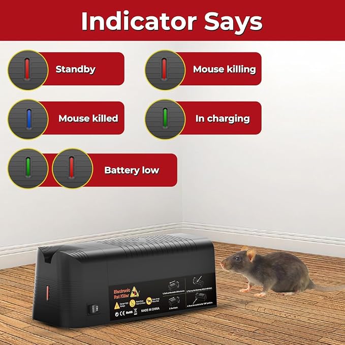 NAMEK Electric Rat Trap for Home, Effective Humane Indoor Rats Killer, Mice Zapper, Upgraded Rat Traps, Instantly Kill Rodent with Powerful Voltage