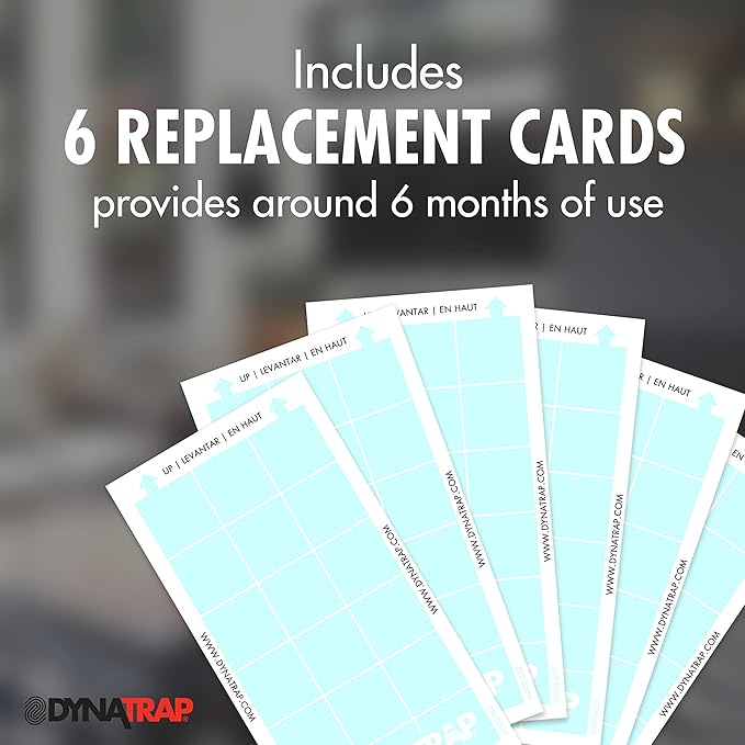 DynaTrap 230093 Replacement StickyTech Glue Cards for Flylight Indoor Plug-in Fly and Flying Insects Trap for Indoor DynaTrap Models DT3009 and DT3019 -,6 Count (Pack of 6)