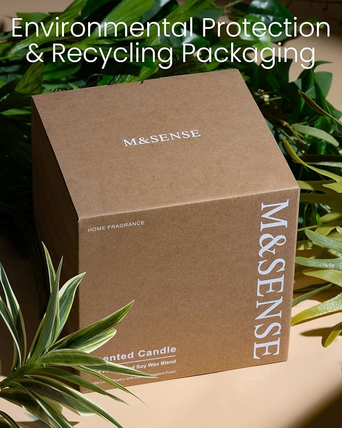 M&SENSE Citronella Candles Outdoor, 120 Hours Burn Natural Citronella Oil Soy Candle for Patio Camping, 19.4oz Large Lemon Verbena Rose Summer Candles for Home,Lemongrass Camping Candle