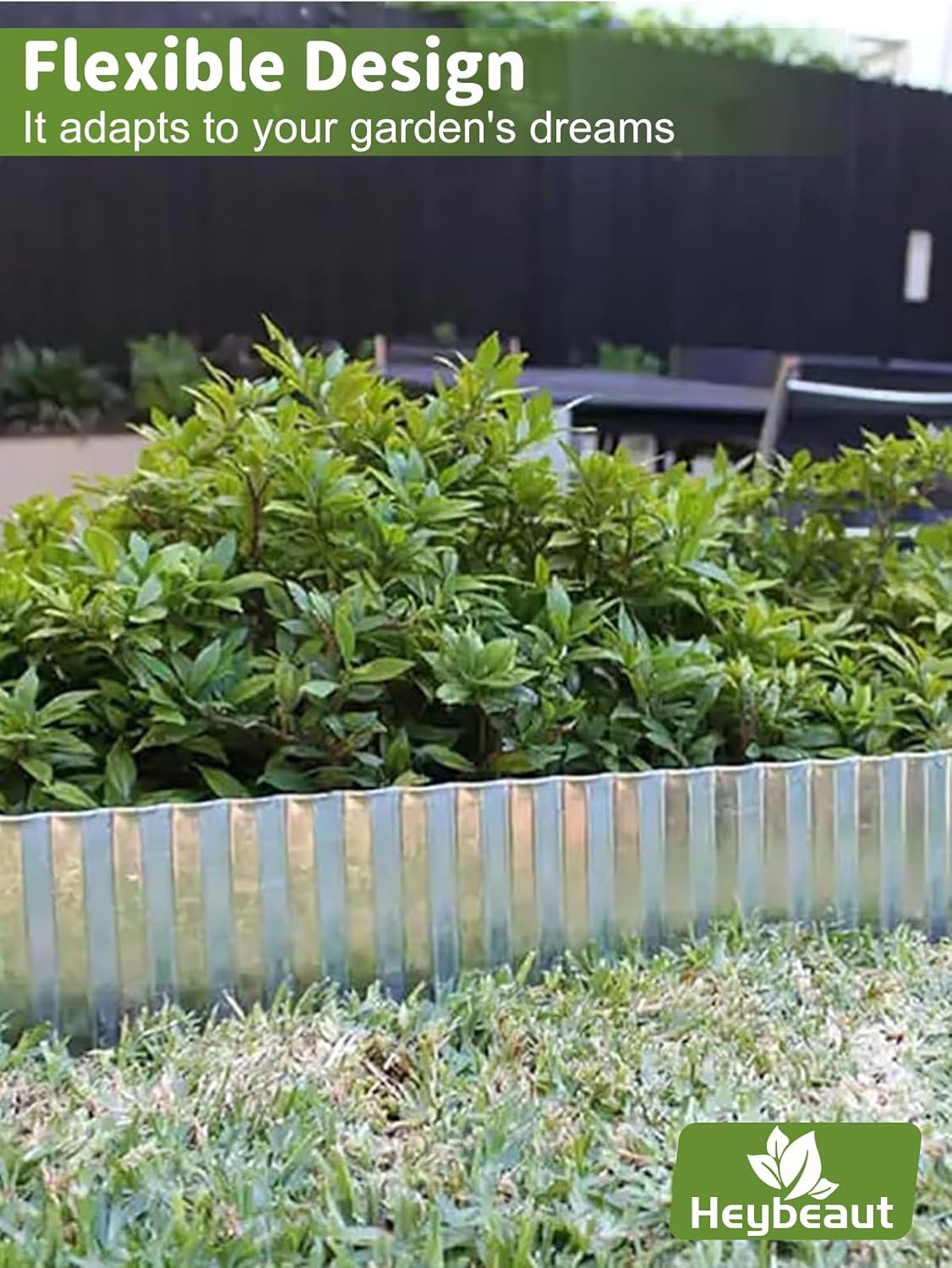 Corrugated Metal Garden Edging - 8" x20' Galvanized Steel Border, Durability Easy to Cut, Easy Installation & Stability, Ideal for DIY Flower Beds, Pathways and Patio Design Silver