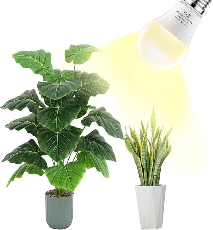 Grow Lights Bulbs for Indoor Plants Full Spectrum,LED Grow Light Bulb A19,Plant Light Bulbs E26 Base,12W Grow Bulb 100W Equivalent, for Indoor Plants,Flowers, Garden (DA-A19, A19-2PACK)