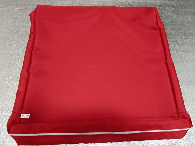 FLYMEI Patio Cushion Covers 24x24x4 Waterproof Outdoor Cushion Cover Replacement 4Packs Outdoor Seat Cushion Slipcover for Rattan Chair Sofa, Red, Christmas Pillow Decoration