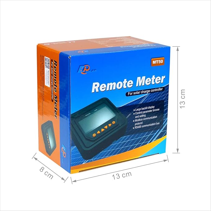 EPEVER MT52 Remote Meter for MPPT Solar Charge Controller 10/20/30/40A ,50/60/80/100A LCD Display Monitoring Setting Datas of Solar Panel Battery Regulator System (MT52)