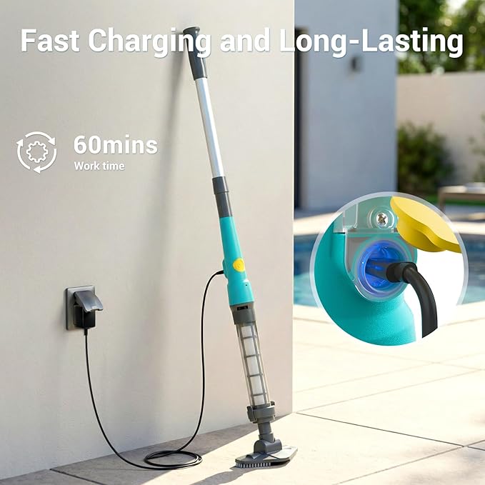 MUTAOMWY Hot Tub Vacuum,Cordless Handheld Pool Vacuum Cleaner - Pool Cleaner for Inground Pools, for Hot Tubs and Spa,12 Gallons/Min Powerful Suction