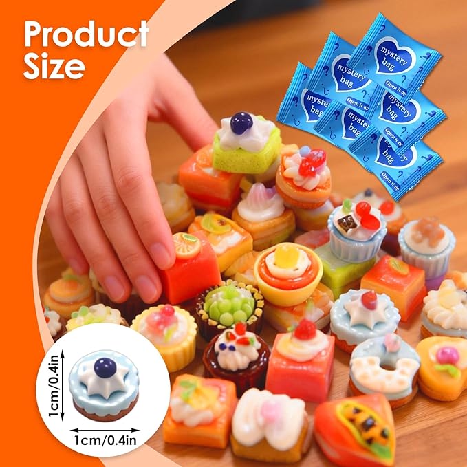 Mini Glow In The Dark Animal Resin Models, Resin Animals Mystery Bags, Individually Wrapped Blind Bags Tiny Animal Figurines, Collectible Mini Animals For Fairy Garden, DIY Crafts (100, Cake)