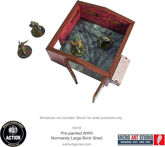 Micro Art Studio: WW2 Normandy Large Brick Shed HDF Prepainted Terrain
