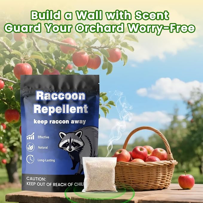 Raccoon Repellent Homes & Yards - Outdoor Safe Granules, Helps Shield Trash Cans, Gardens, and Attics from Nuisance Wildlife-10Packs