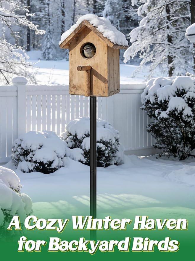 Bird Feeder Pole for Outdoors - 68in Adjustable Heavy-Duty Bluebird House Support Rod with Stable 5 Prong Base, Easy to Assemble Garden Nest Feeding Stand Post