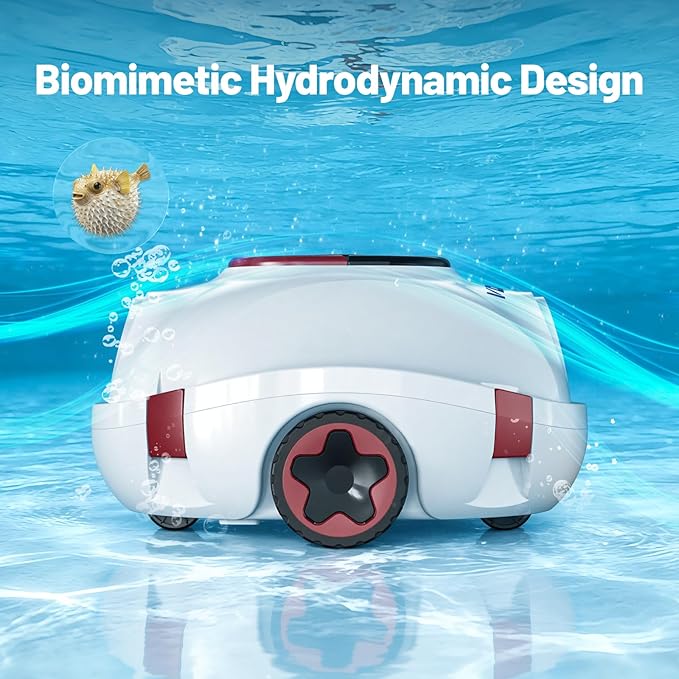 VONKO P10 Cordless Robotic Pool Cleaner, 100-Min Runtime, Pool Vacuum for Above Ground Pool & Flat Inground Pool, Automatic Self-Parking, Easy Debris Removal
