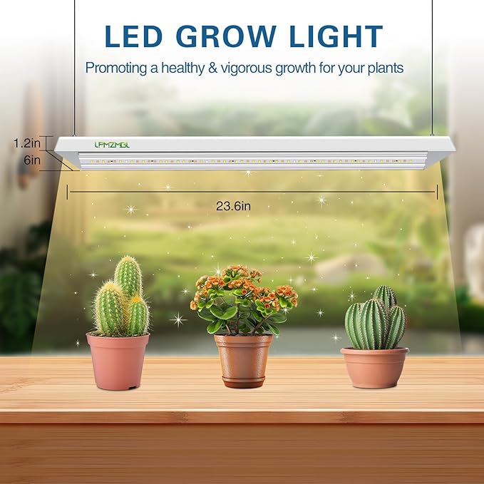 Full Spectrum Grow Lights for Indoor Plants 60W LED Grow Lights for Seed Starting 4/8/12H Timer and 10 Dimming Levels Height Adjustable and Energy Efficient for Seedling Veg Bloom All Growth Stages