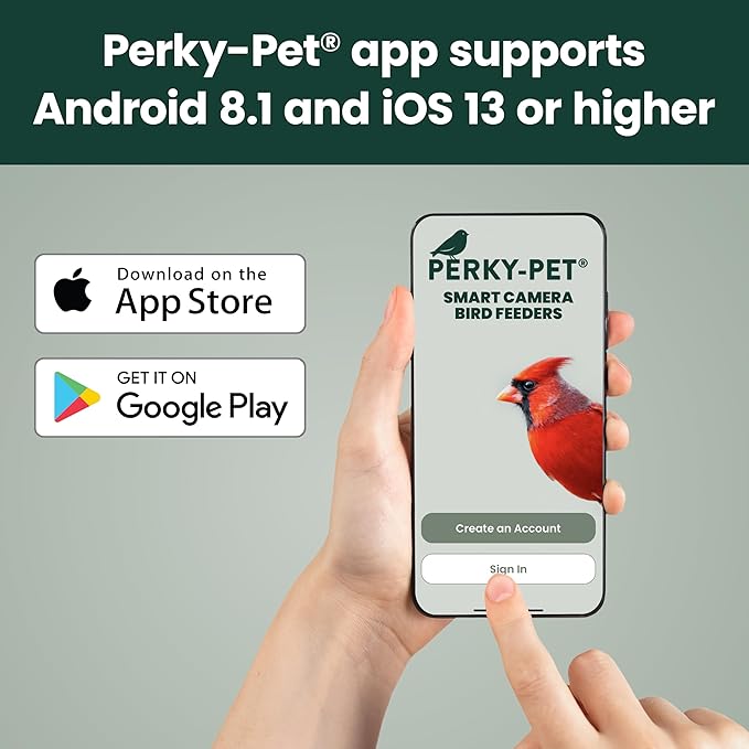 Perky-Pet Solar Powered Smart Bird Feeder with Camera - Squirrel-Resistant, 3.2L Capacity, Motion Activated 1080p HD WiFi Live Stream Camera, SPCAM, SPCAMSLR - Camera Feeder Gift Idea, Red