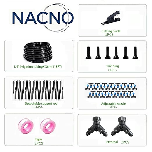 Drip Irrigation System,1/4" Blank Distribution Tubing Watering Hose, DIY Micro Sprinkler Automatic Plant Waterer for Garden, Greenhouse, Raised Bed, Patio & Outdoor Plants (118FT