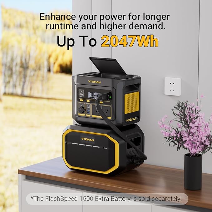 VTOMAN FlashSpeed 600 Portable Power Station, 499Wh LiFePO4 Battery, 600W AC (1200W Peak)/100W USB-C Output, Solar Generator (Solar Panel Optional) for Home Backup, Camping, Fishing, RVs