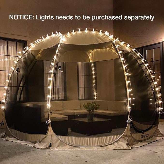 Alvantor Pop Up Screen House Tent, Instant Outdoor Gazebo with Mosquito Netting & UPF 50+ Sun Protection, Portable Canopy Shelter for Patio, Backyard, Camping (2-10 Person)