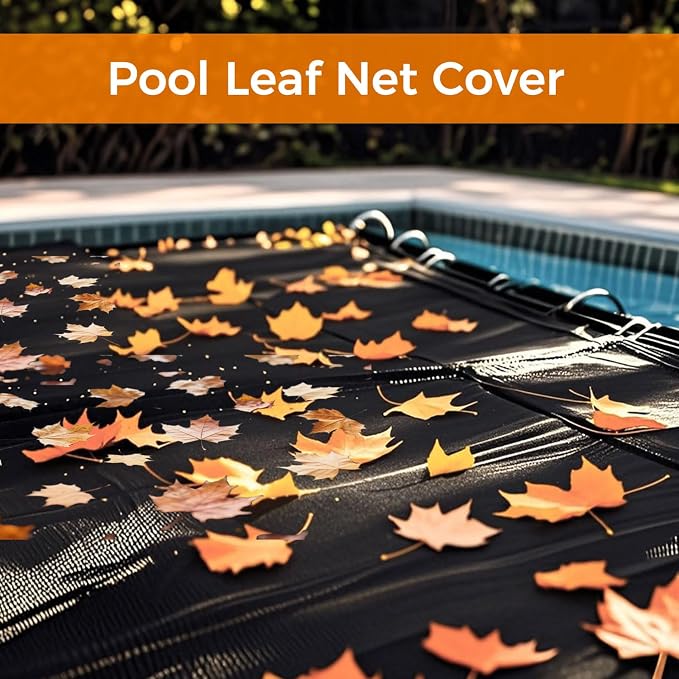 20x40 FT Pool Leaf Net Cover for Inground Pools or Above Ground Rectangle Swimming Pools, Mesh Pool Cover Swimming Pool Closing Kit, Multi-Function Sun Shade for Leaf Protection.